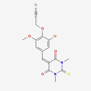 molecular formula C17H15BrN2O4S B5127535 5-[3-bromo-5-methoxy-4-(2-propyn-1-yloxy)benzylidene]-1,3-dimethyl-2-thioxodihydro-4,6(1H,5H)-pyrimidinedione 
