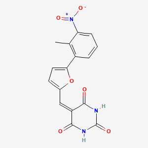molecular formula C16H11N3O6 B5127551 5-{[5-(2-methyl-3-nitrophenyl)-2-furyl]methylene}-2,4,6(1H,3H,5H)-pyrimidinetrione 