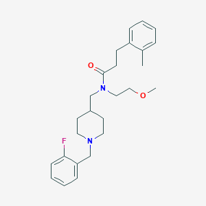 molecular formula C26H35FN2O2 B5127571 N-{[1-(2-fluorobenzyl)-4-piperidinyl]methyl}-N-(2-methoxyethyl)-3-(2-methylphenyl)propanamide 