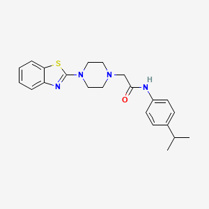molecular formula C22H26N4OS B5127579 2-[4-(1,3-benzothiazol-2-yl)-1-piperazinyl]-N-(4-isopropylphenyl)acetamide 