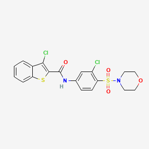 molecular formula C19H16Cl2N2O4S2 B5127593 3-chloro-N-[3-chloro-4-(4-morpholinylsulfonyl)phenyl]-1-benzothiophene-2-carboxamide 