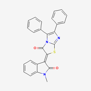 (3Z)-1-methyl-3-(3-oxo-5,6-diphenylimidazo[2,1-b][1,3]thiazol-2(3H)-ylidene)-1,3-dihydro-2H-indol-2-one