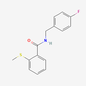 molecular formula C15H14FNOS B5127620 N-(4-fluorobenzyl)-2-(methylthio)benzamide 