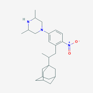 molecular formula C25H37N3O2 B5127621 1-{3-[2-(1-adamantyl)propyl]-4-nitrophenyl}-3,5-dimethylpiperazine 