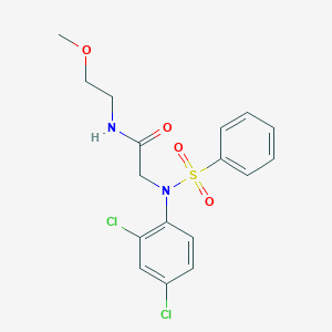 molecular formula C17H18Cl2N2O4S B5127631 N~2~-(2,4-dichlorophenyl)-N~1~-(2-methoxyethyl)-N~2~-(phenylsulfonyl)glycinamide 