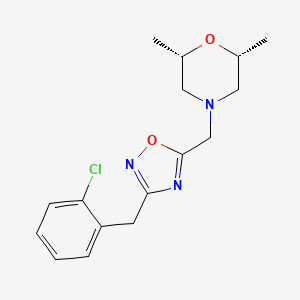 molecular formula C16H20ClN3O2 B5127655 (2R*,6S*)-4-{[3-(2-chlorobenzyl)-1,2,4-oxadiazol-5-yl]methyl}-2,6-dimethylmorpholine 