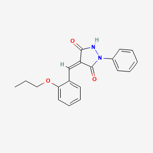 molecular formula C19H18N2O3 B5127669 1-phenyl-4-(2-propoxybenzylidene)-3,5-pyrazolidinedione 