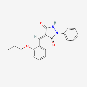 (4Z)-1-phenyl-4-[(2-propoxyphenyl)methylidene]pyrazolidine-3,5-dione