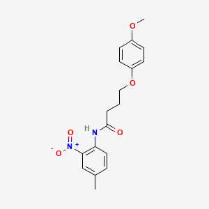 molecular formula C18H20N2O5 B5127674 4-(4-methoxyphenoxy)-N-(4-methyl-2-nitrophenyl)butanamide 
