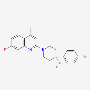 molecular formula C21H20BrFN2O B5127689 4-(4-bromophenyl)-1-(7-fluoro-4-methyl-2-quinolinyl)-4-piperidinol 