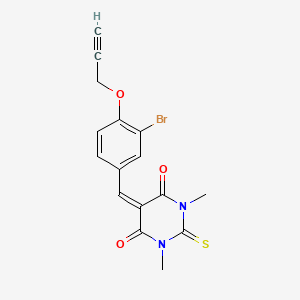 molecular formula C16H13BrN2O3S B5127693 5-[3-bromo-4-(2-propyn-1-yloxy)benzylidene]-1,3-dimethyl-2-thioxodihydro-4,6(1H,5H)-pyrimidinedione 