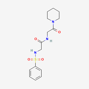 molecular formula C15H21N3O4S B5127695 1-[N-(phenylsulfonyl)glycylglycyl]piperidine 