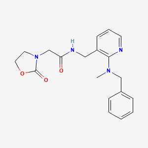 molecular formula C19H22N4O3 B5127829 N-({2-[benzyl(methyl)amino]-3-pyridinyl}methyl)-2-(2-oxo-1,3-oxazolidin-3-yl)acetamide 