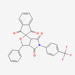 3-phenyl-5-[4-(trifluoromethyl)phenyl]-3a,6a-dihydrospiro[furo[3,4-c]pyrrole-1,2'-indene]-1',3',4,6(3H,5H)-tetrone
