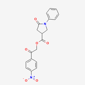 molecular formula C19H16N2O6 B5127933 2-(4-nitrophenyl)-2-oxoethyl 5-oxo-1-phenyl-3-pyrrolidinecarboxylate 
