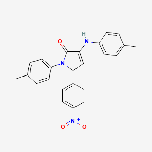 molecular formula C24H21N3O3 B5127953 1-(4-methylphenyl)-3-[(4-methylphenyl)amino]-5-(4-nitrophenyl)-1,5-dihydro-2H-pyrrol-2-one 