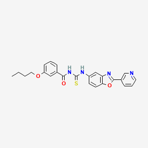 3-butoxy-N-({[2-(3-pyridinyl)-1,3-benzoxazol-5-yl]amino}carbonothioyl)benzamide