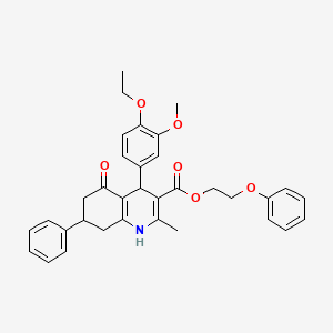 2-phenoxyethyl 4-(4-ethoxy-3-methoxyphenyl)-2-methyl-5-oxo-7-phenyl-1,4,5,6,7,8-hexahydro-3-quinolinecarboxylate