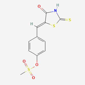 4-[(4-oxo-2-thioxo-1,3-thiazolidin-5-ylidene)methyl]phenyl methanesulfonate