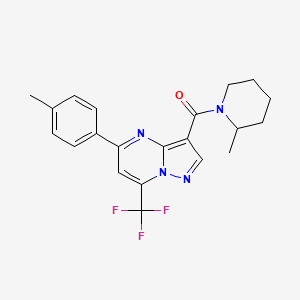 molecular formula C21H21F3N4O B5128057 5-(4-methylphenyl)-3-[(2-methyl-1-piperidinyl)carbonyl]-7-(trifluoromethyl)pyrazolo[1,5-a]pyrimidine 