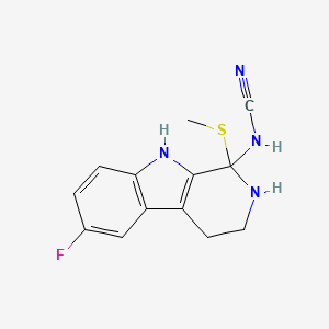 [6-fluoro-1-(methylthio)-2,3,4,9-tetrahydro-1H-beta-carbolin-1-yl]cyanamide