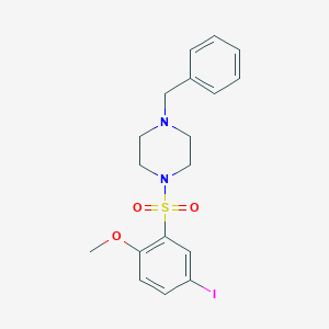 molecular formula C18H21IN2O3S B512809 1-Benzyl-4-[(5-iodo-2-methoxyphenyl)sulfonyl]piperazine CAS No. 309289-10-9