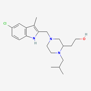 2-{4-[(5-chloro-3-methyl-1H-indol-2-yl)methyl]-1-isobutyl-2-piperazinyl}ethanol