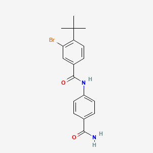 molecular formula C18H19BrN2O2 B5128112 N-[4-(aminocarbonyl)phenyl]-3-bromo-4-tert-butylbenzamide 