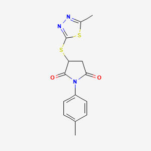 molecular formula C14H13N3O2S2 B5128125 1-(4-methylphenyl)-3-[(5-methyl-1,3,4-thiadiazol-2-yl)thio]-2,5-pyrrolidinedione 