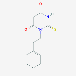 molecular formula C12H16N2O2S B5128169 1-[2-(1-cyclohexen-1-yl)ethyl]-2-thioxodihydro-4,6(1H,5H)-pyrimidinedione 