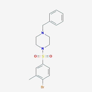molecular formula C18H21BrN2O2S B512817 1-Benzyl-4-(4-bromo-3-methylphenyl)sulfonylpiperazine CAS No. 398997-01-8