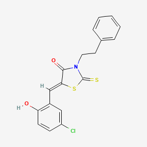 molecular formula C18H14ClNO2S2 B5128180 5-(5-chloro-2-hydroxybenzylidene)-3-(2-phenylethyl)-2-thioxo-1,3-thiazolidin-4-one 