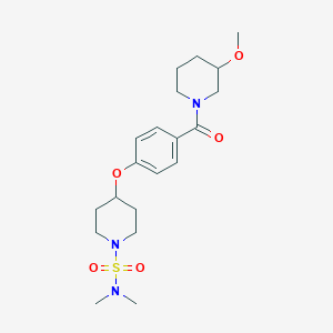 molecular formula C20H31N3O5S B5128190 4-{4-[(3-methoxy-1-piperidinyl)carbonyl]phenoxy}-N,N-dimethyl-1-piperidinesulfonamide 