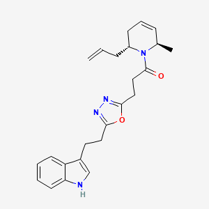 3-[2-(5-{3-[(2R*,6R*)-2-allyl-6-methyl-3,6-dihydro-1(2H)-pyridinyl]-3-oxopropyl}-1,3,4-oxadiazol-2-yl)ethyl]-1H-indole