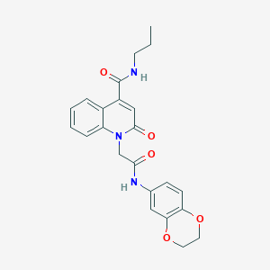 1-[2-(2,3-dihydro-1,4-benzodioxin-6-ylamino)-2-oxoethyl]-2-oxo-N-propyl-1,2-dihydro-4-quinolinecarboxamide