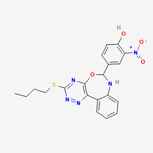 molecular formula C20H19N5O4S B5128232 4-[3-(butylthio)-6,7-dihydro[1,2,4]triazino[5,6-d][3,1]benzoxazepin-6-yl]-2-nitrophenol 