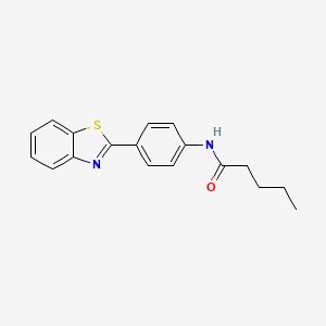 molecular formula C18H18N2OS B5128255 N-[4-(1,3-benzothiazol-2-yl)phenyl]pentanamide 