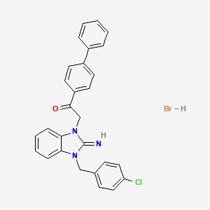 1-(4-biphenylyl)-2-[3-(4-chlorobenzyl)-2-imino-2,3-dihydro-1H-benzimidazol-1-yl]ethanone hydrobromide