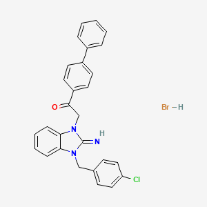 molecular formula C28H23BrClN3O B5128258 1-(4-biphenylyl)-2-[3-(4-chlorobenzyl)-2-imino-2,3-dihydro-1H-benzimidazol-1-yl]ethanone hydrobromide 