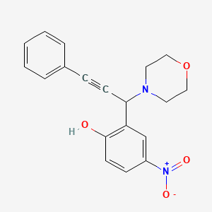 2-[1-(4-morpholinyl)-3-phenyl-2-propyn-1-yl]-4-nitrophenol