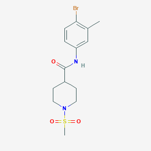 molecular formula C14H19BrN2O3S B5128311 N-(4-bromo-3-methylphenyl)-1-(methylsulfonyl)-4-piperidinecarboxamide 