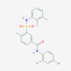 molecular formula C22H20BrFN2O3S B5128313 N-(4-bromo-2-fluorophenyl)-3-{[(2,3-dimethylphenyl)amino]sulfonyl}-4-methylbenzamide 