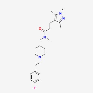 N-({1-[2-(4-fluorophenyl)ethyl]-4-piperidinyl}methyl)-N-methyl-3-(1,3,5-trimethyl-1H-pyrazol-4-yl)propanamide