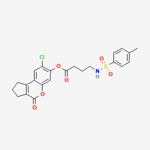 8-chloro-4-oxo-1,2,3,4-tetrahydrocyclopenta[c]chromen-7-yl 4-{[(4-methylphenyl)sulfonyl]amino}butanoate