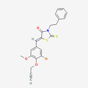 molecular formula C22H18BrNO3S2 B5128338 5-[3-bromo-5-methoxy-4-(2-propyn-1-yloxy)benzylidene]-3-(2-phenylethyl)-2-thioxo-1,3-thiazolidin-4-one 