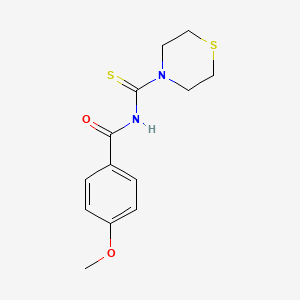 molecular formula C13H16N2O2S2 B5128350 4-methoxy-N-(4-thiomorpholinylcarbonothioyl)benzamide 