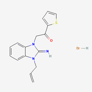 molecular formula C16H16BrN3OS B5128361 2-(3-allyl-2-imino-2,3-dihydro-1H-benzimidazol-1-yl)-1-(2-thienyl)ethanone hydrobromide 