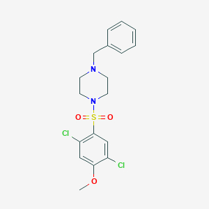 molecular formula C18H20Cl2N2O3S B512838 1-Benzyl-4-(2,5-dichloro-4-methoxyphenyl)sulfonylpiperazine CAS No. 433687-38-8