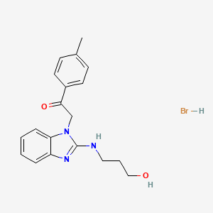 molecular formula C19H22BrN3O2 B5128418 2-{2-[(3-hydroxypropyl)amino]-1H-benzimidazol-1-yl}-1-(4-methylphenyl)ethanone hydrobromide 