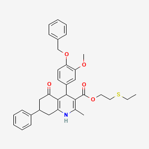 2-(ethylthio)ethyl 4-[4-(benzyloxy)-3-methoxyphenyl]-2-methyl-5-oxo-7-phenyl-1,4,5,6,7,8-hexahydro-3-quinolinecarboxylate